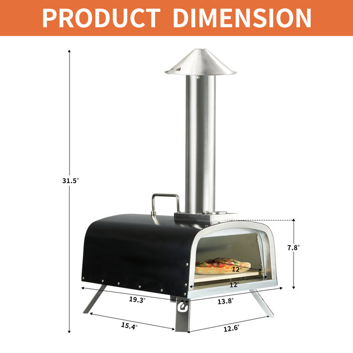 PIZZELLO 12inch Pizza Oven Propane & Wood Fired Pizza Maker MultiFuel